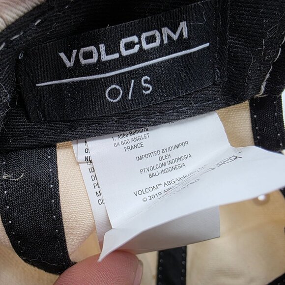 Volcom One Size Beige Adjustable Cotton Logo Baseball Cap O/S Casual Lightweight - Picture 6 of 9